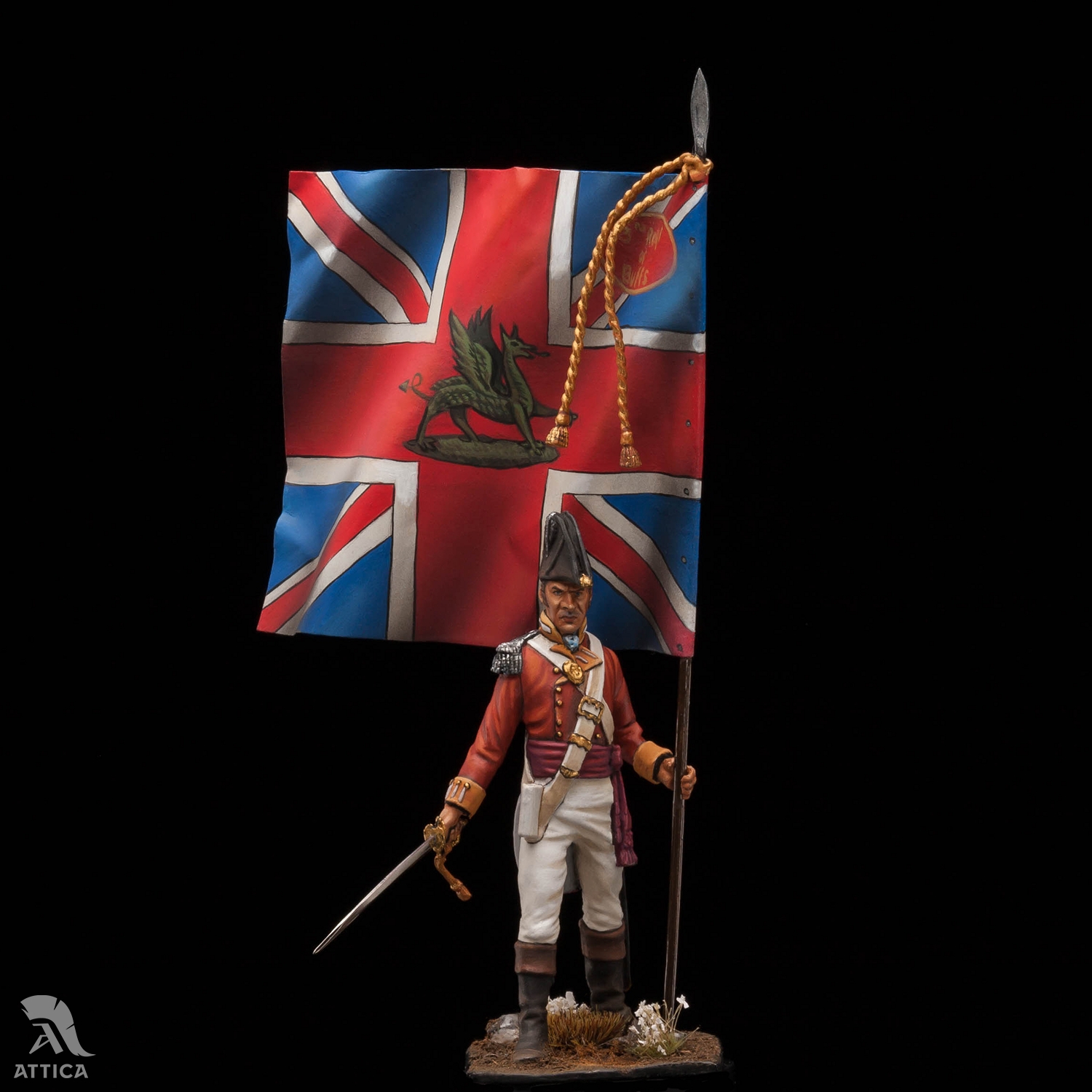 British Officer Standard Bearer, The Buffs Painted Wargaming Figure Art
