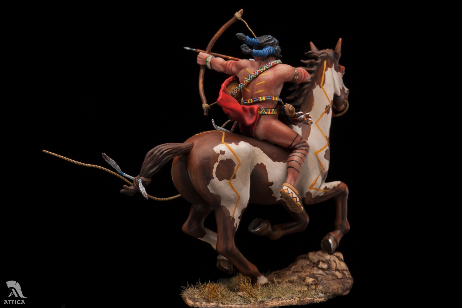 Sioux Warrior Shooting Arrow, Great Sioux War of 1876 Painted Toy