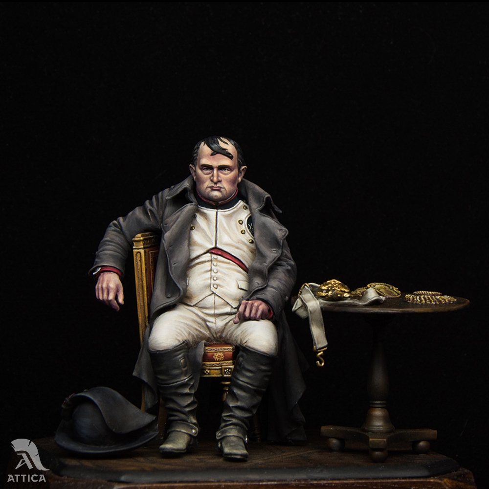 Napoleon Bonaparte abdicated 1814 Painted figure